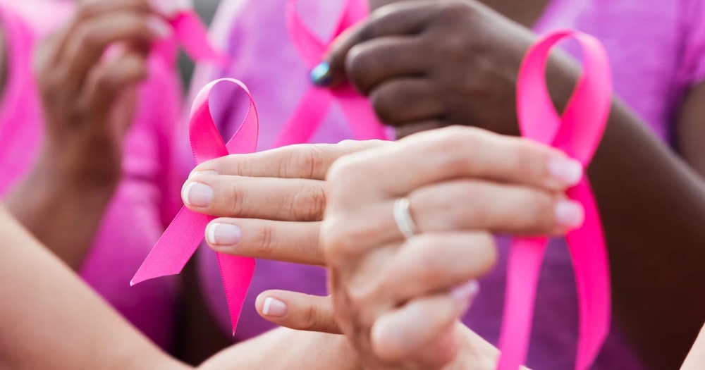 Pink ribbons symbolize Breast Cancer Awareness Month